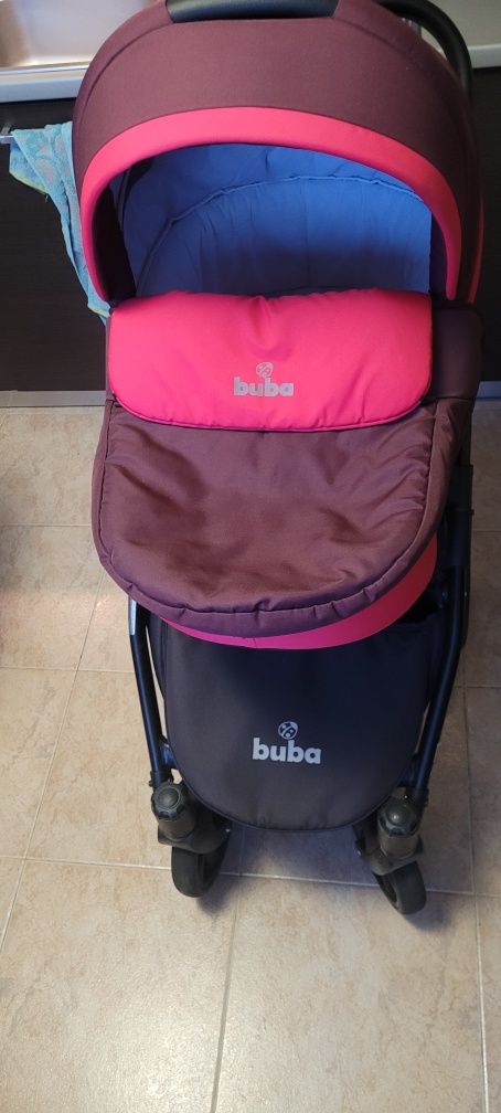 Бебешка комбинирана количка 3в1 Buba - Bella 706, Burgundy
