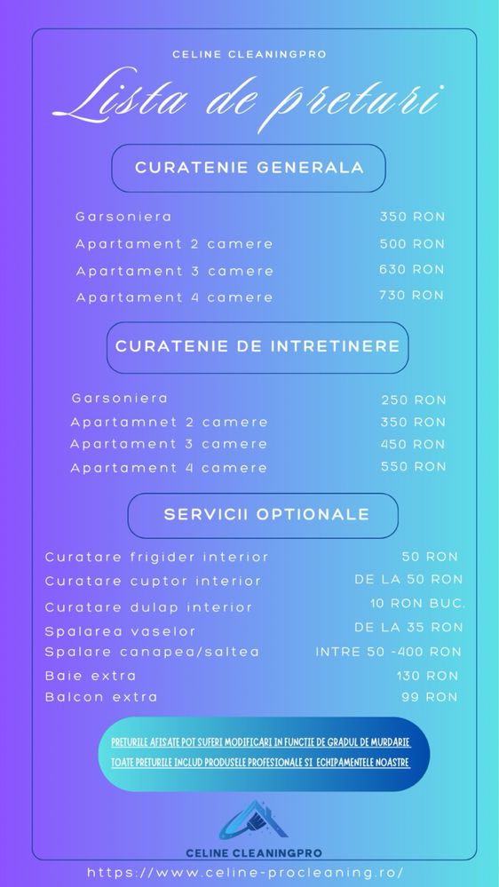 Servicii de curatenie la domiciliu / birouri