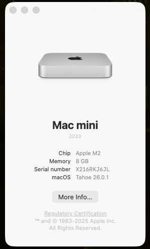 [Ofertă BF] Mac Mini M2, 8GB RAM, 256GB SSD