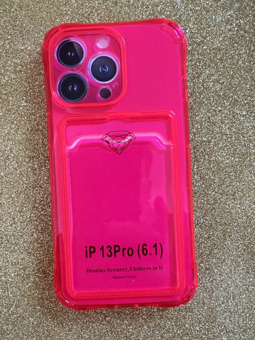 Чехол на iPhone 13 pro, новый, ярко-розовый