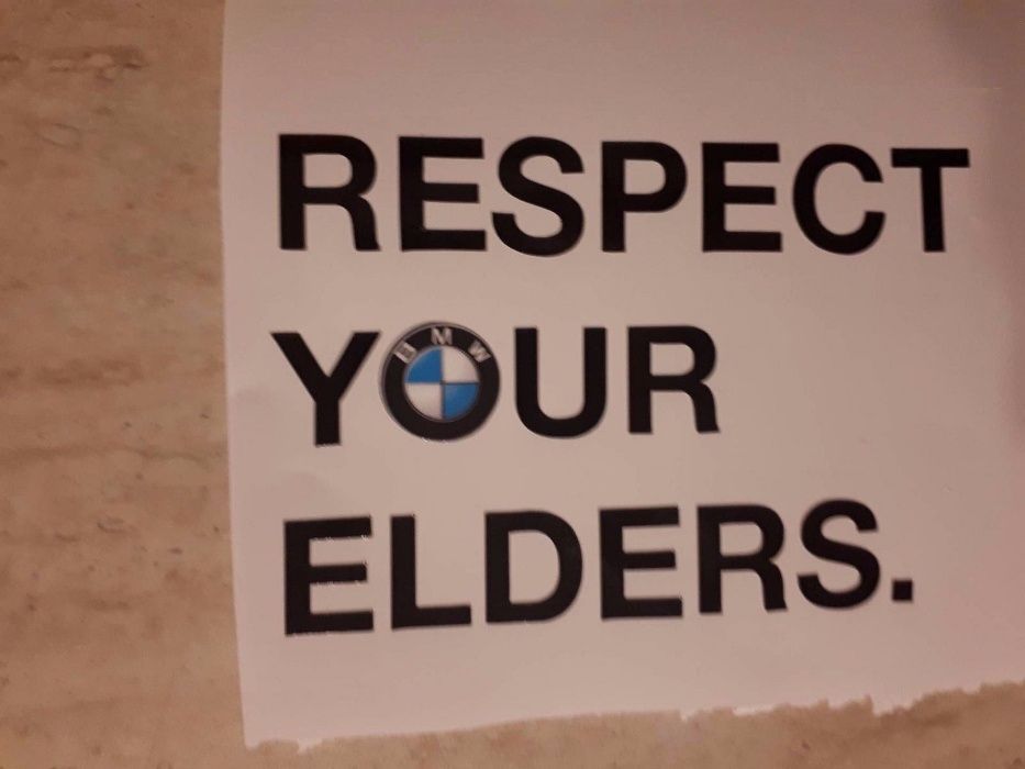 Respect your elders bmw стикер бмв е36 е46 е60 е61