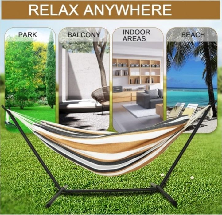 Хамак Градински на стойка с чанта за пренасяне Чисто нов