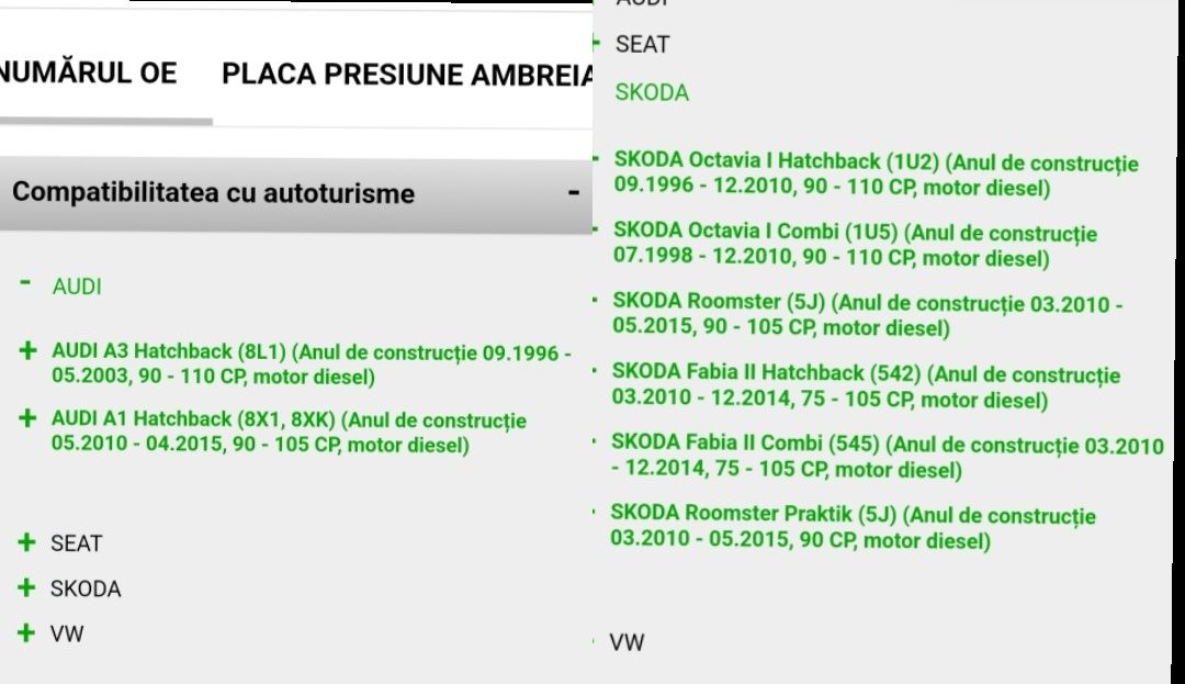 Placa presiune NOUA Sachs / masa simpla / 1.9 TDI