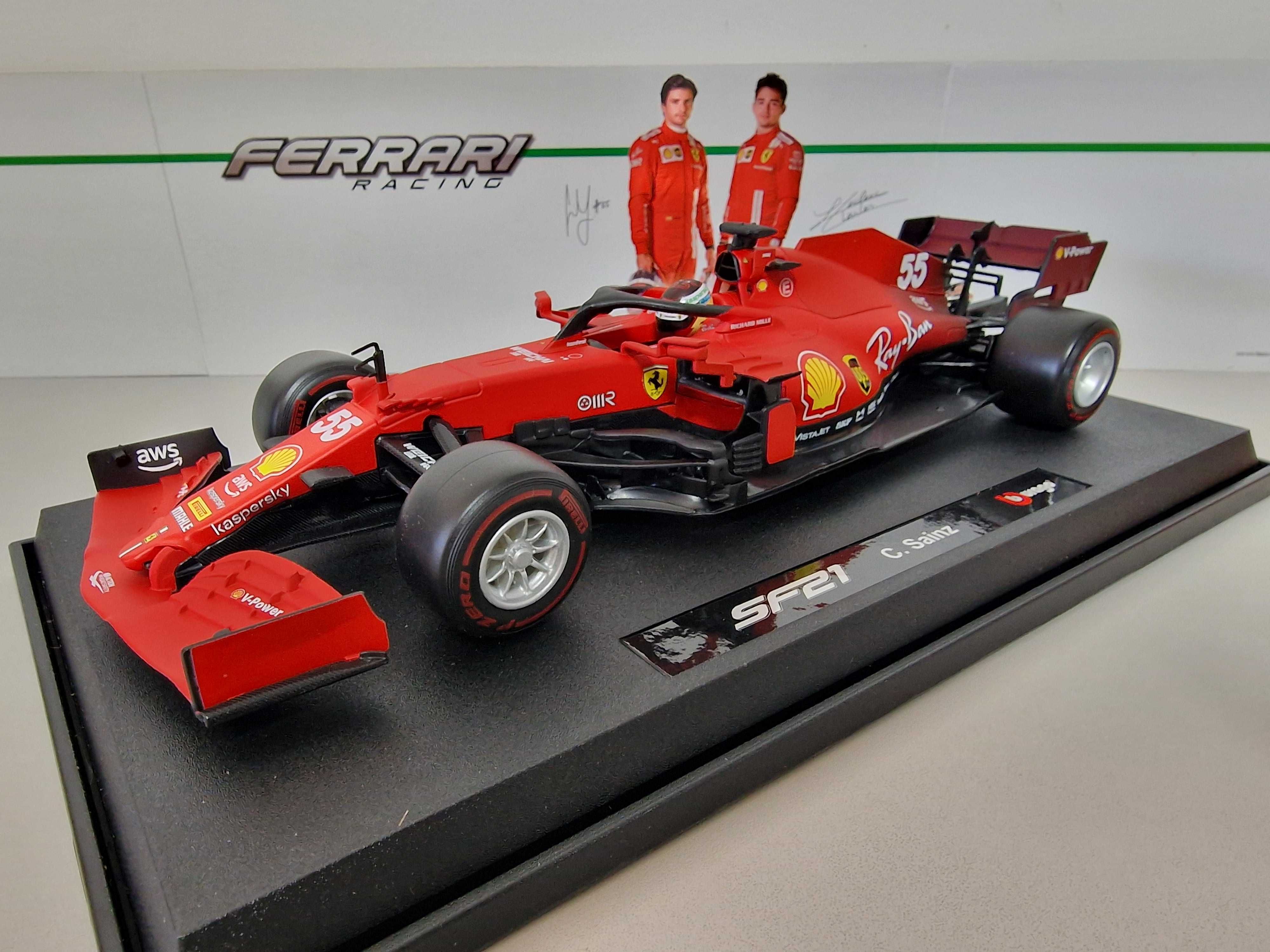 Macheta Formula 1 Ferrari SF21, Bburago. Scara 1:18 / Cadou