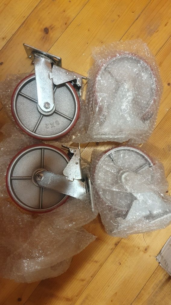 Roata pentru carucior/Schela,din aluminiu, siliconata, 8" x 20