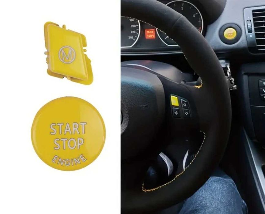 НОВИ Start Stop Бутони + M  BMW E90 E91 E92 e-Series M бутон за волан