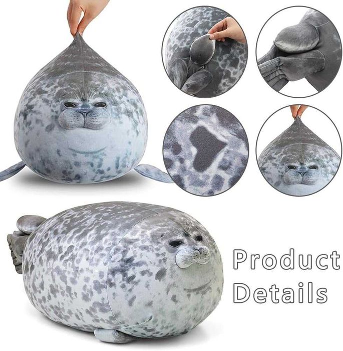 Jucarie de plus foca 60 cm perna jucarie decor pentru somn si relaxare