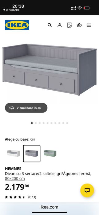 Pat divan gri ikea
