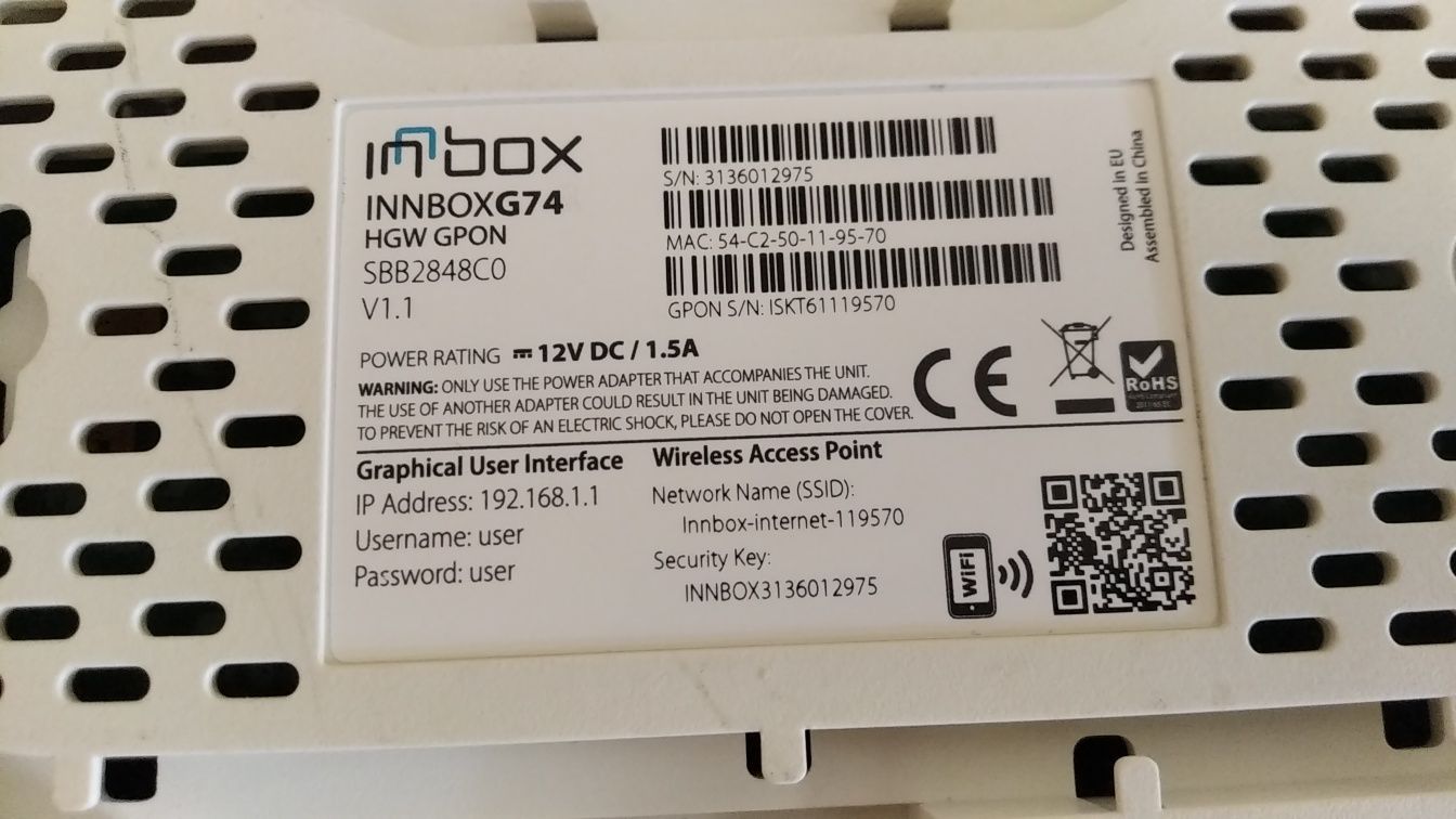 Gpon роутер Innbox G74