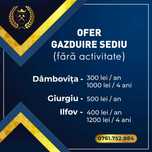 Gazduire sediu social firme/societati/PFA in Ilfov, Dambovita, Giurgiu