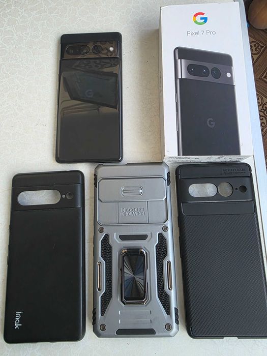 Google Pixel 7 Pro 128GB Топ Състояние Отключен Пълен Комплект 3 кейса
