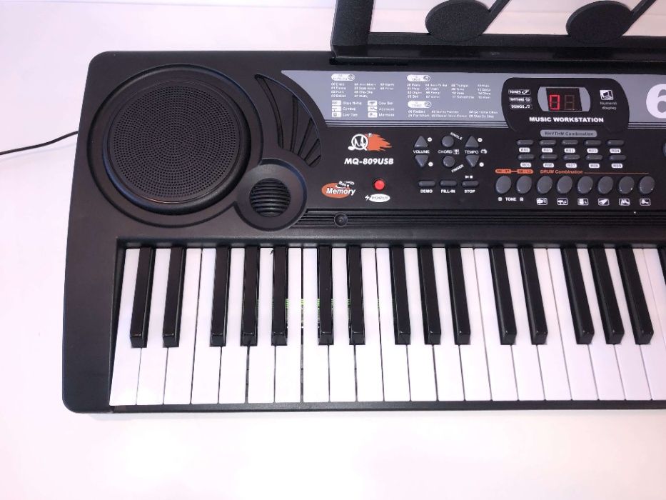 Orga electronica copii 5 octave +Suport reglabil+Microfon 61 clape USB