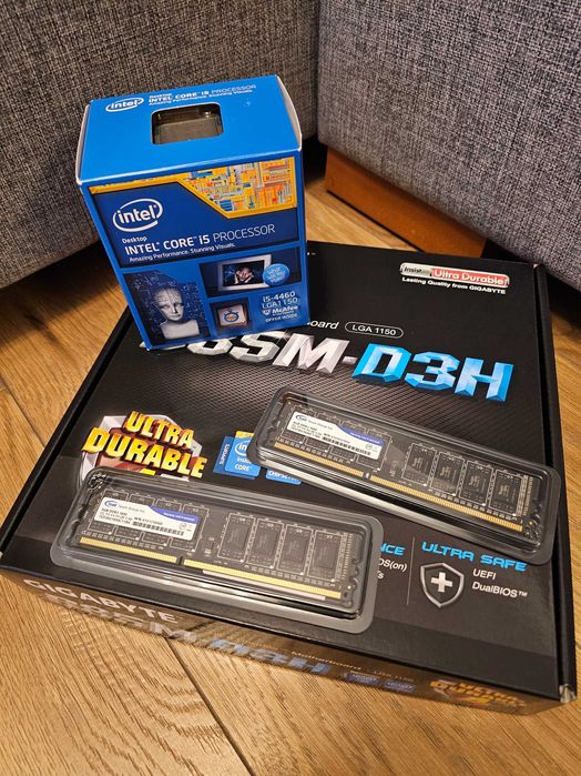 Дънна платка GIGABYTE B85M, Процесор Intel Core i5 4460, RAM 16GB DDR3