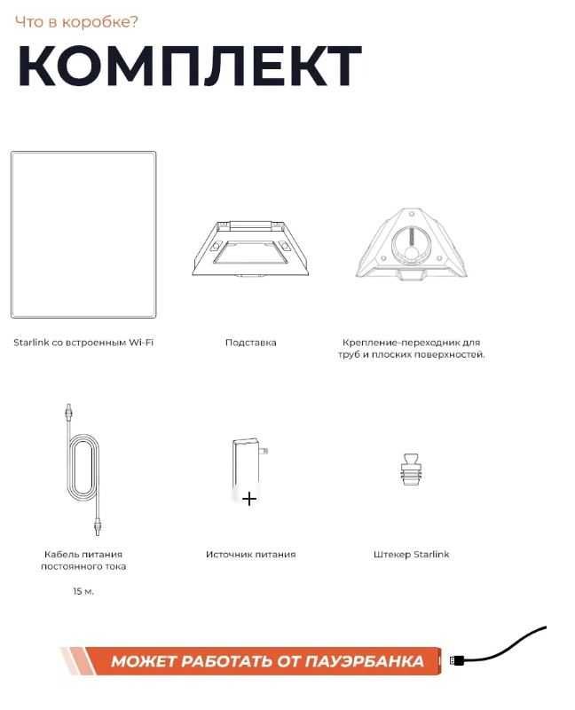 Starlink Mini — в подарок инвертор и крепление