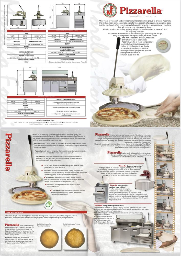 Полуавтоматична машина за разточване на пица Pizzarella Morello Forni
