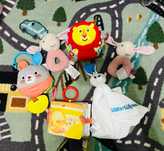 Лот играчки - fisher price, winfun, water wipes и др.
