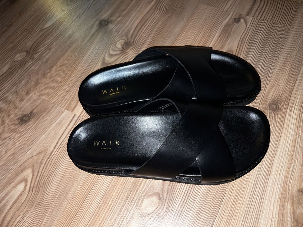 Walk London Leather Sandals Black - EU44