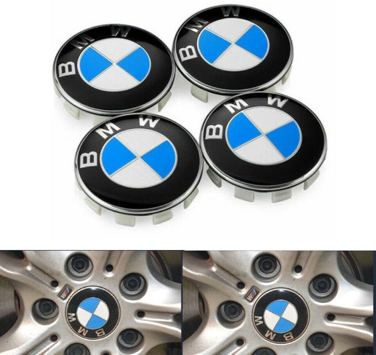 4 Capace jante BMW 56/68mm VW 56/65/60/63/70/76mm negru albastru