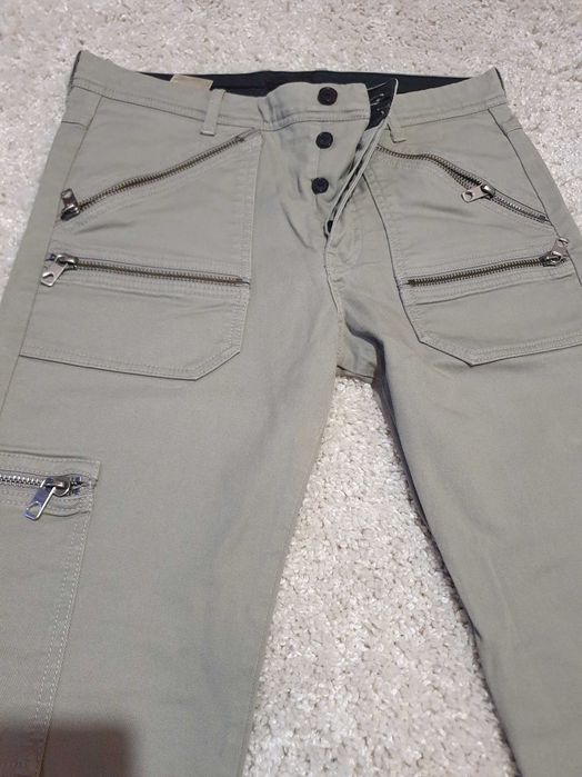 Blugi Diesel black gold M biker cu fermoare maro