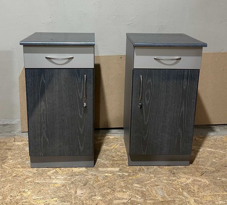 2 buc Dulap cu usa si sertar; Comoda cu cheie si rafturi; Bufet