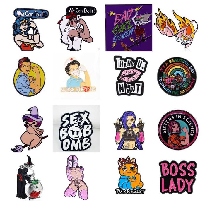 Шуточные Значки -броши для сильных и независимых женщин.