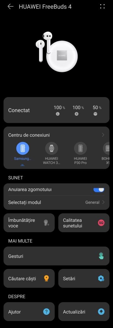 Căști Huawei FreeBuds 4, purtate puțin, condiție și sunet excelente.