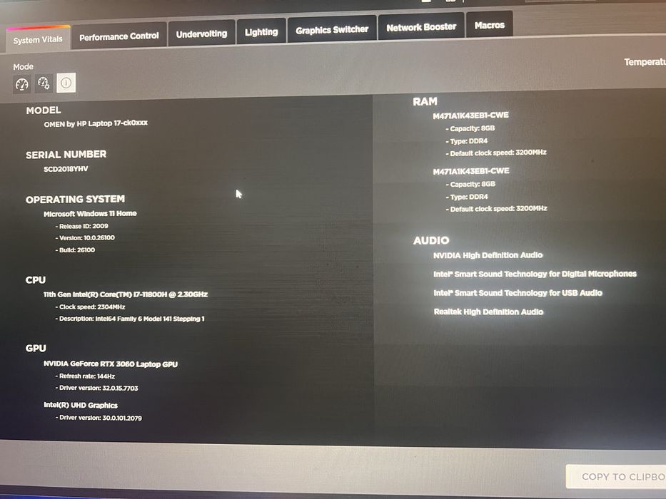 Gaming laptop Hp omen 17