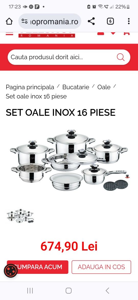 Vand set oale Inox Bucuresti