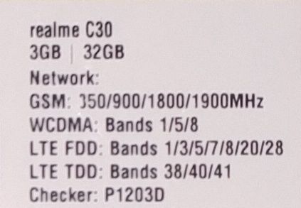 SIGILAT Telefon Realme C30 Dual Sim 4G, 6.5inch 32GB 3GB Smartphone No