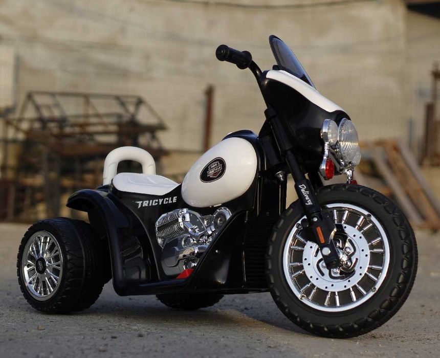 Mini Motocicleta electrica de politie BJT568 35W 6V cu 3 roti #Police