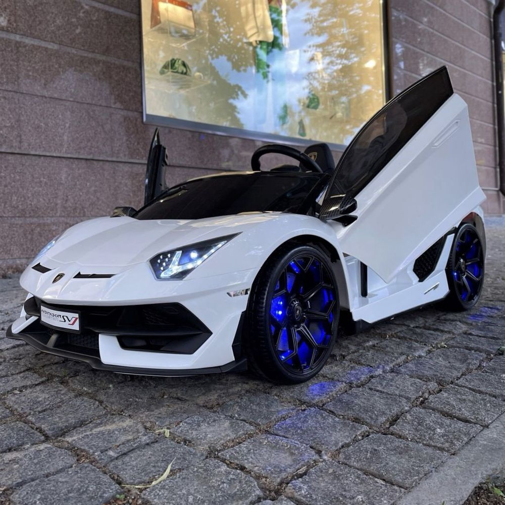 Детский электромобиль Lamborghini Aventador SVJ 24V белый| доставка