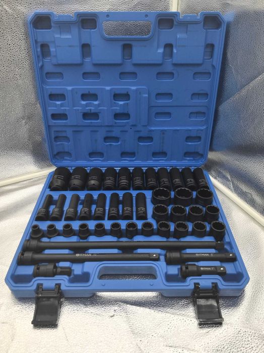 Set chei tubulare Hitman ranforsate, 12 colturi, finisaj negru–349 lei