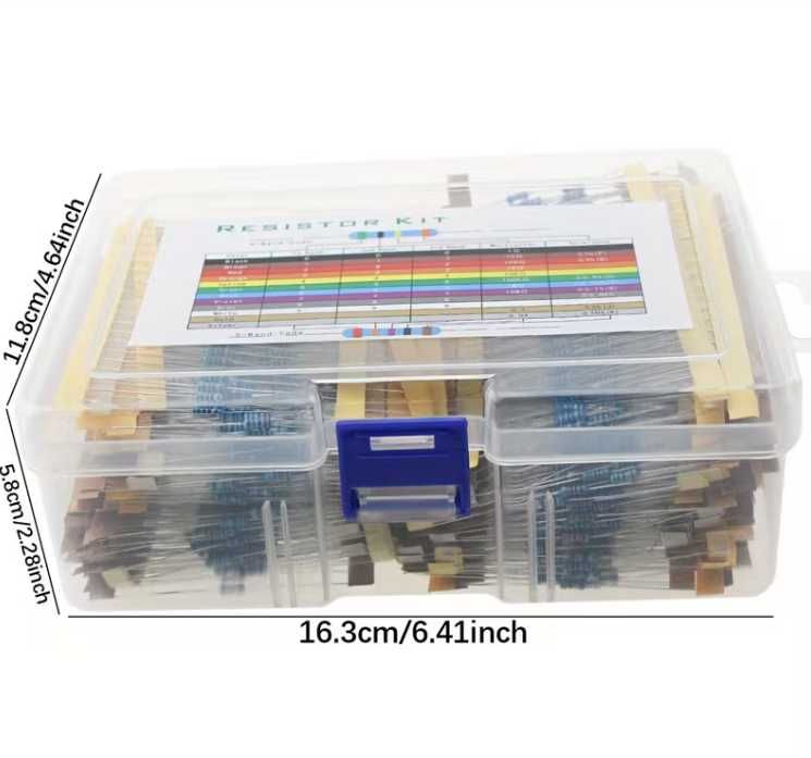 Pachet kit rezistente 2600 bucati intre 1 ohm si 3 mega ohm 1/4W