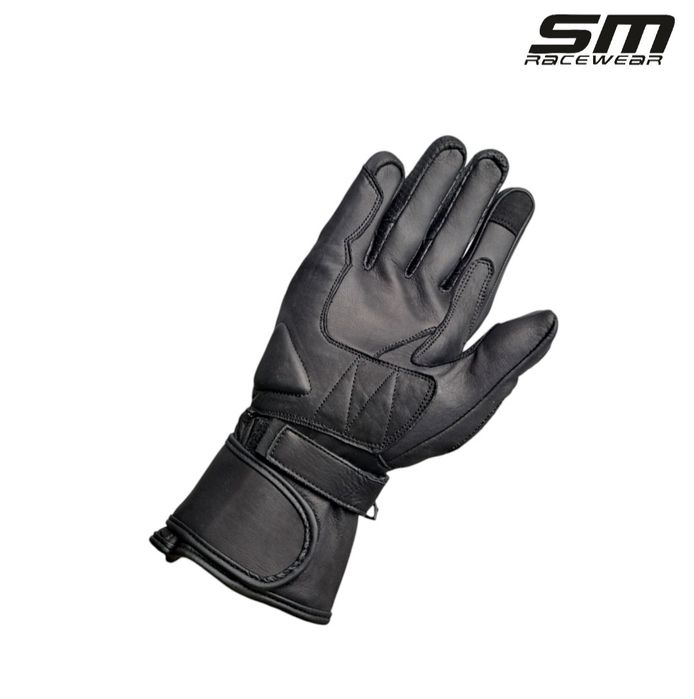 Manusi moto piele naturala SM Striker Black - White Long 
S, M, L, XL