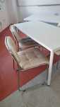 Mese Ikea 20 buc (blat 100-120cm) si scaune albe tapitate 27 bucati,