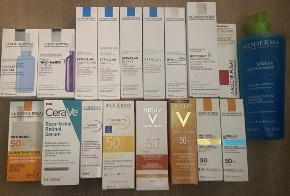 La roche posay % Bioderma % Vichy % Cerave