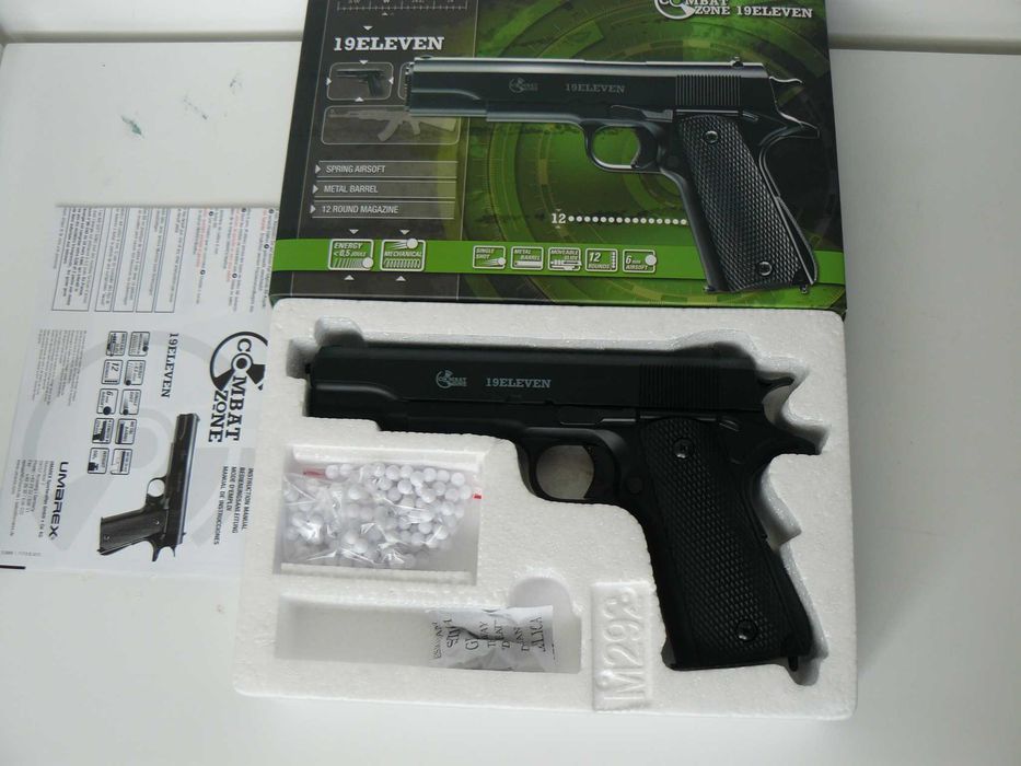 Pistol Airsoft 19 ELEVEN COLT,Nou,Pe Arc,Combat Zone,Metal Slide,0.55J