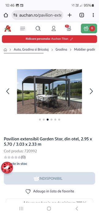 Pavilion extensibil ptr curte sau terasa NOU OFERTA
