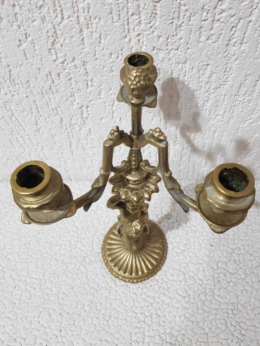 Комплект от два масивни бронзови свещника - свещник