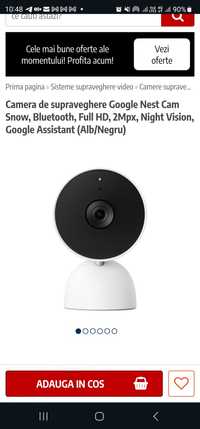 Camera de supraveghere Google Nest Cam Snow, Bluetooth, Full HD, 2Mpx,