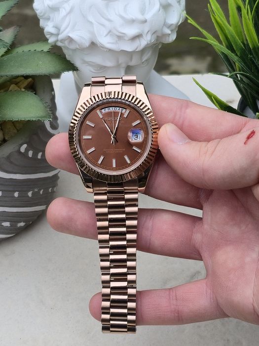 Ceas Seiko Mod "President" Day-Date - Rose Gold - Cadran Chocolate - A