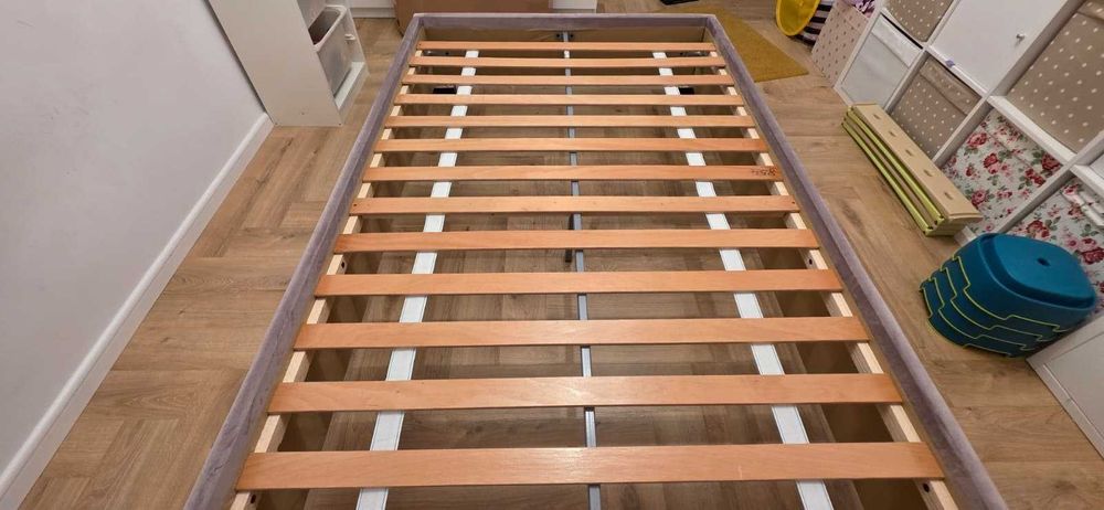 Pat tapițat copii FANCY Mobexpert 120x200cm, somieră inclusă