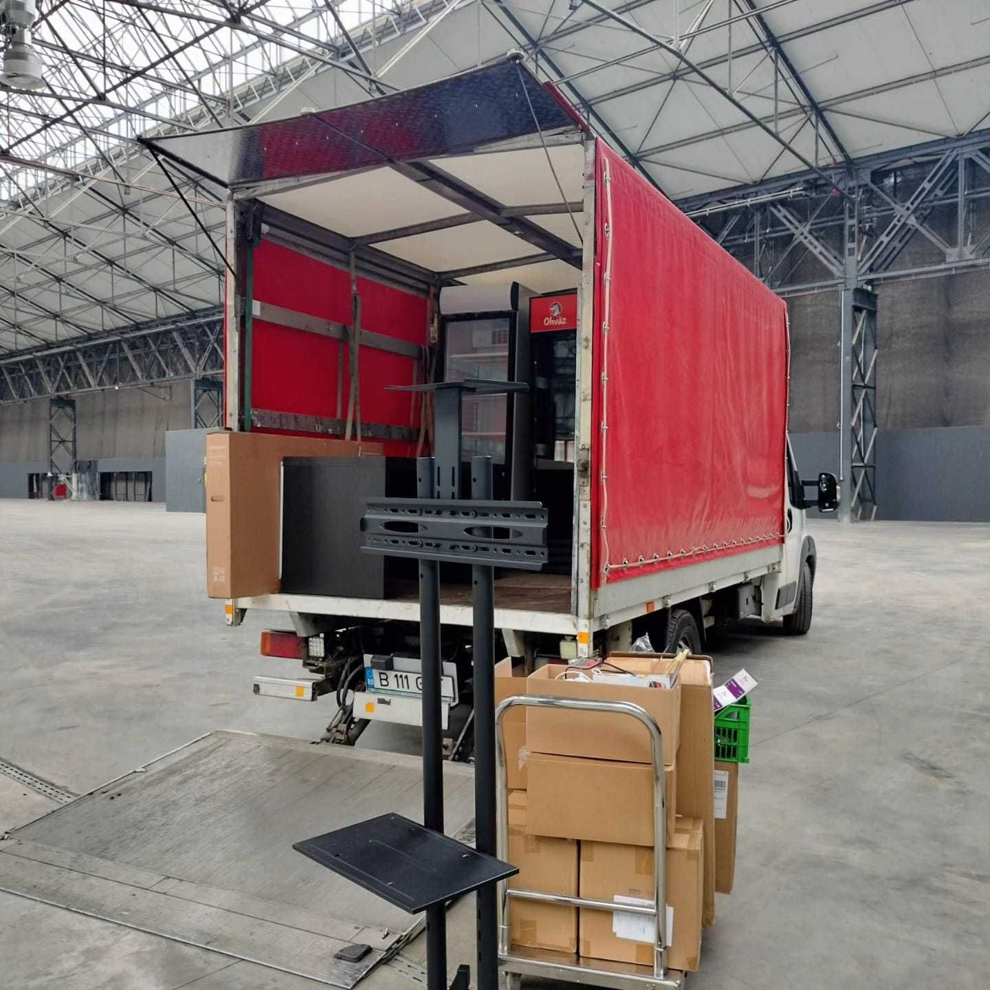 Mutari si transport duba mare si mica cu lift,  inchiriere duba+sofer