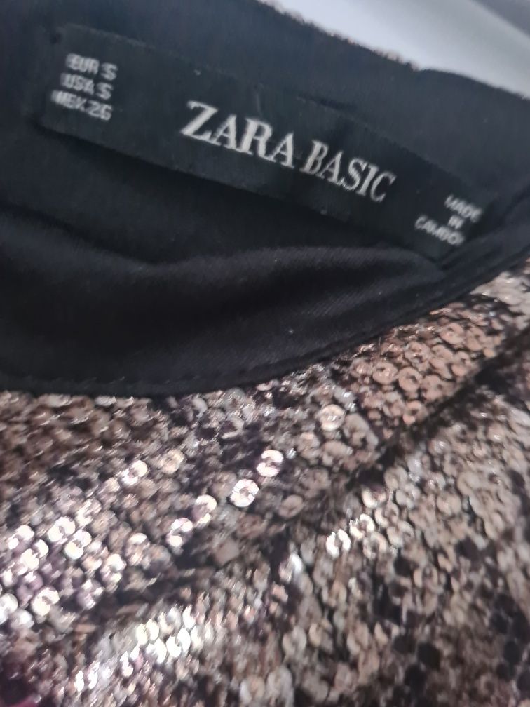 Fusta Zara animal print din paiete