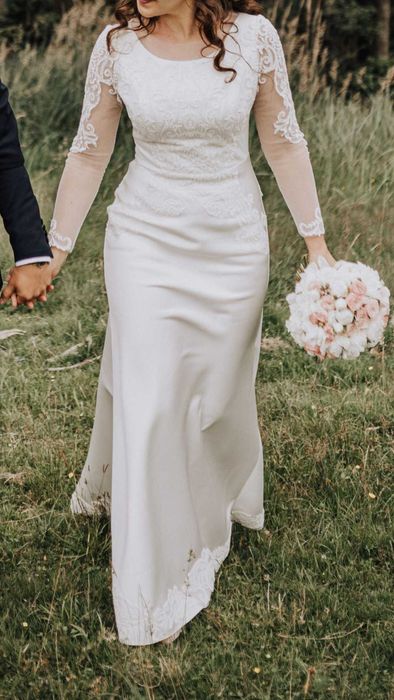 Rochie de mireasa / Culoare ivory / Forma A+Sirena