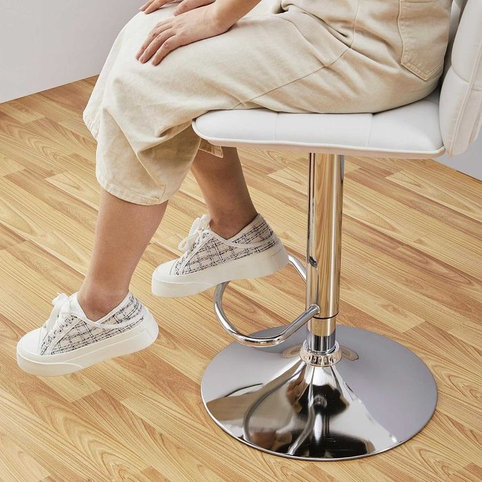 Set 2 scaune bar reglabile, rotative, piele PU |S 614159 White(2pcs)
