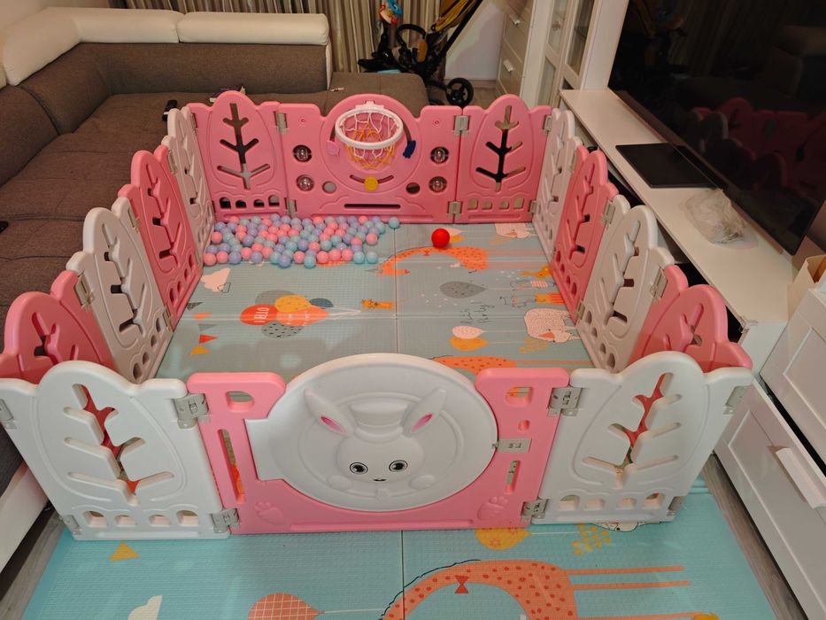 Tarc de joaca pentru copii, interior/exterior 155x180 cm