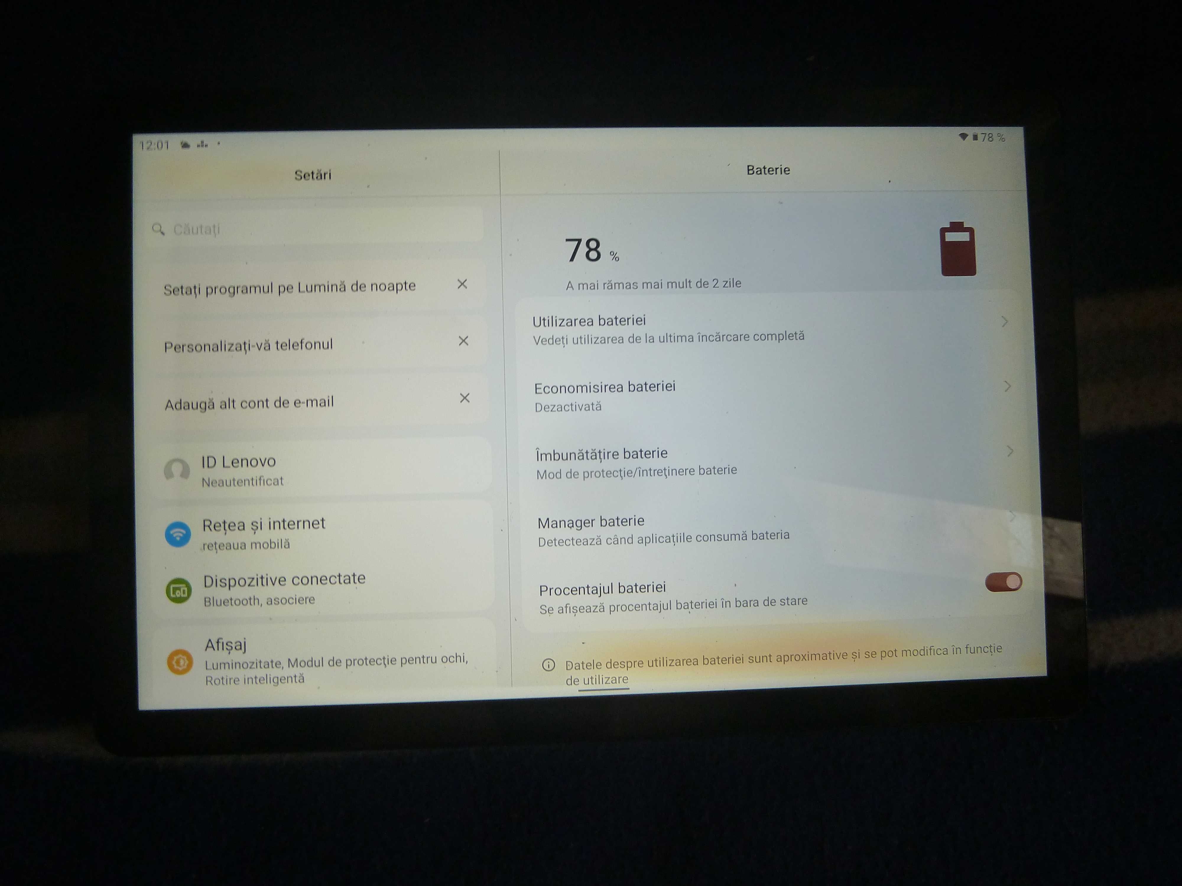 tableta lenovo Tab M10 (3rd Gen),ram4gb/64gb,android 12,stare F. buna