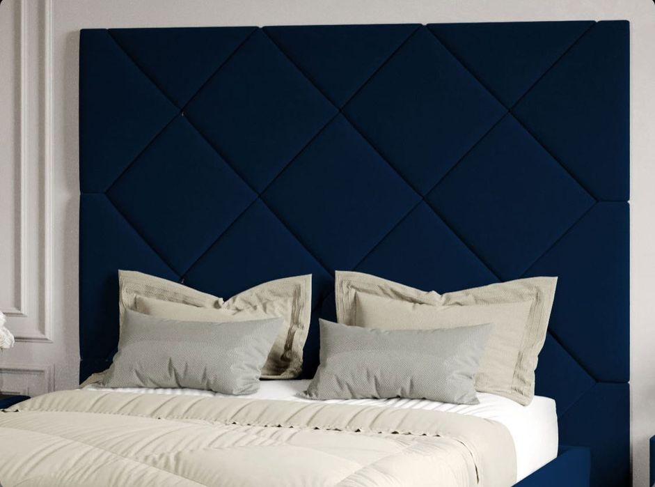 Pat NOU Tapițat cu Somieră fixă 180x210 cm + Set 2 Noptiere