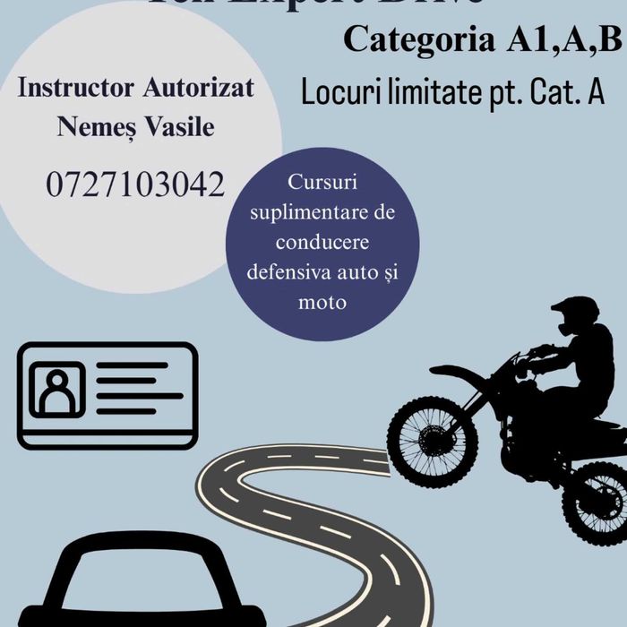 Instructor auto cat. B, A1 și A